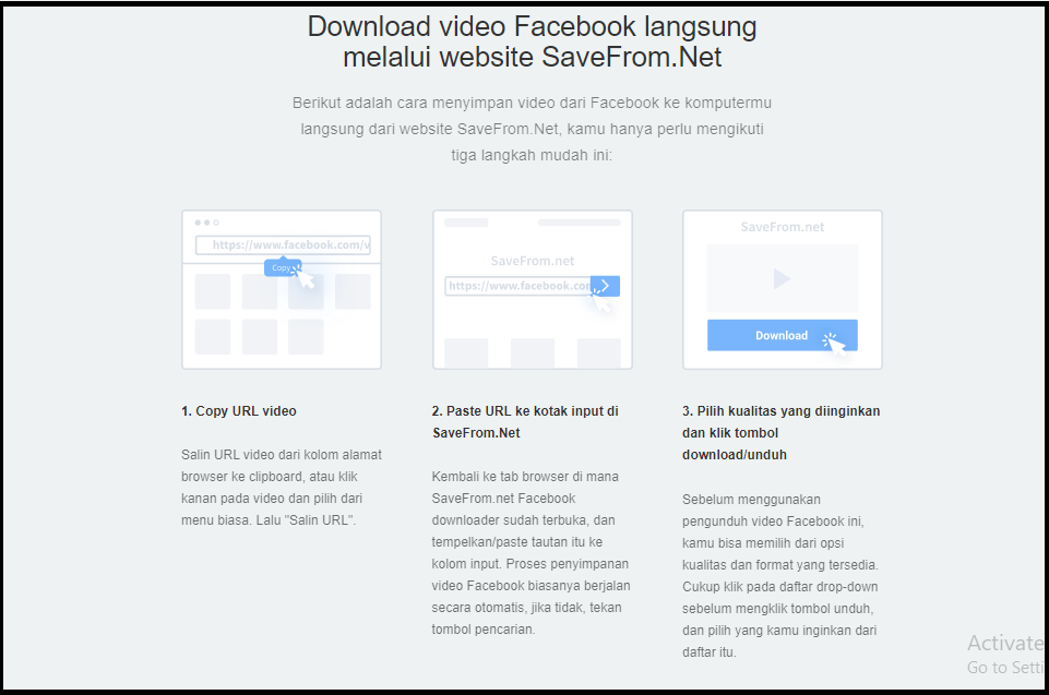 Cara Download Vidio Facebook 2021 di Situs Web Safefrom, Berikut Ini Caranya