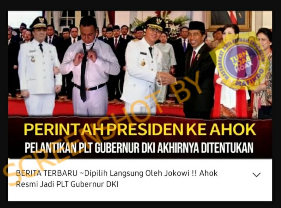 HOAKS - Beredar sebuah video yang menyebut jika Jokowi menunjuk Ahok sebagai pengganti Gubernur DKI Jakarta, Anies Baswedan. *
