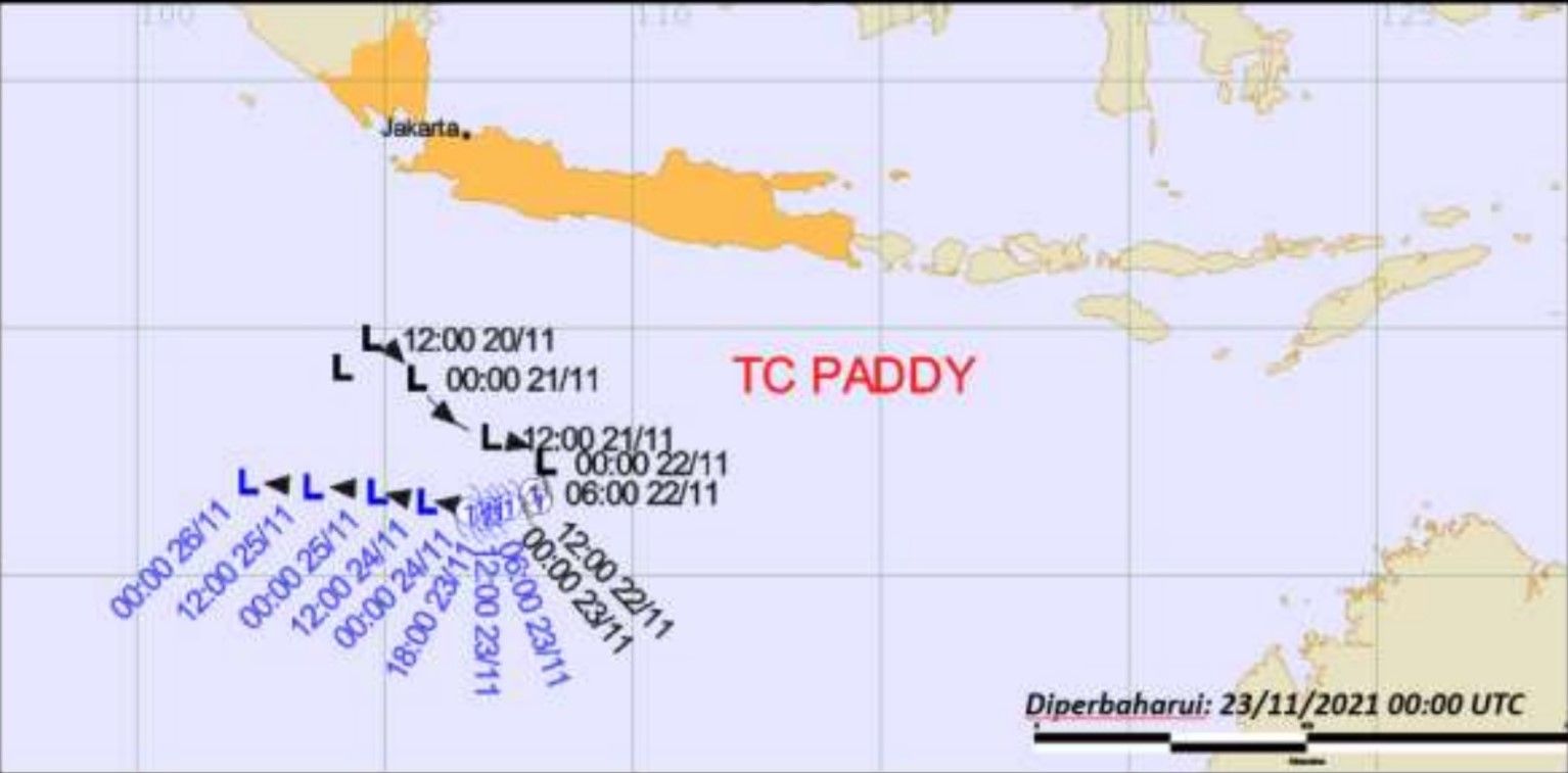Bmkg Siklon Tropis Paddy Di Selatan Jawa Waspada Angin Kencang Dan