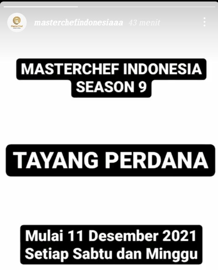 MasterChef Indonesia Season 9 Dikabarkan Tayang Perdana Desember 2021, Ini Bocoran Tanggal Tayangnya
