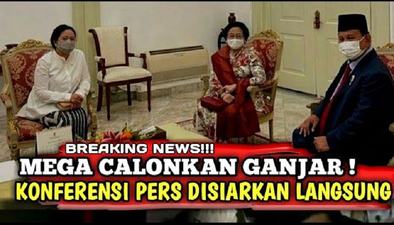 Thumbnail video yang menyebut Megawati dan Prabowo sepakat usung Ganjar Pranowo sebagai Capres 2024.