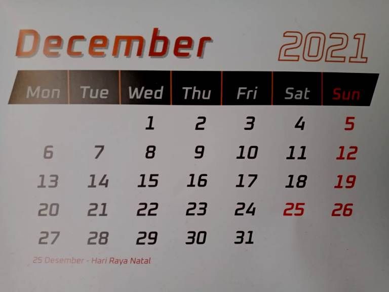 Desember 2021 kalender December 2021