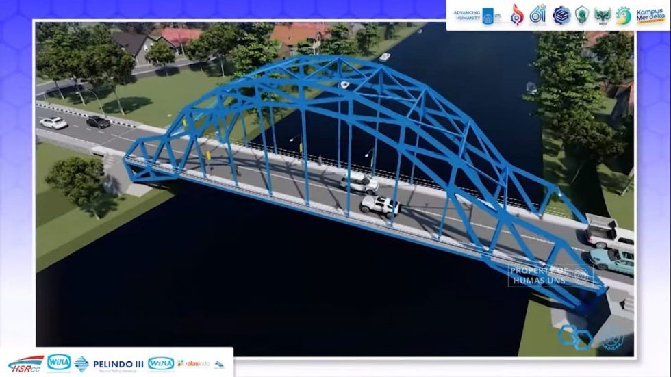 Desain jembatan tiga mahasiswa Universitas Sebelas Maret (UNS) Surakarta dalam ajang D’Village 10th Edition