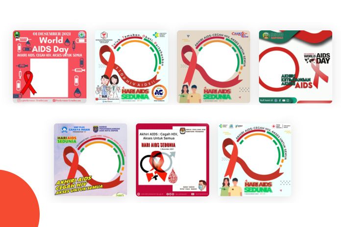 Link twibbon terbaru Hari AIDS Sedunia dengan simbol pita merah cocok untuk ucapan Hari AIDS Sedunia 1 Desember 2021.