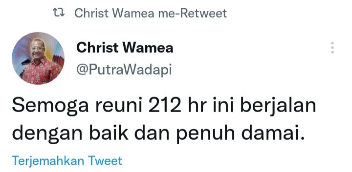 Cuitan Christ Wamea/Twitter/@PutraWadapi.