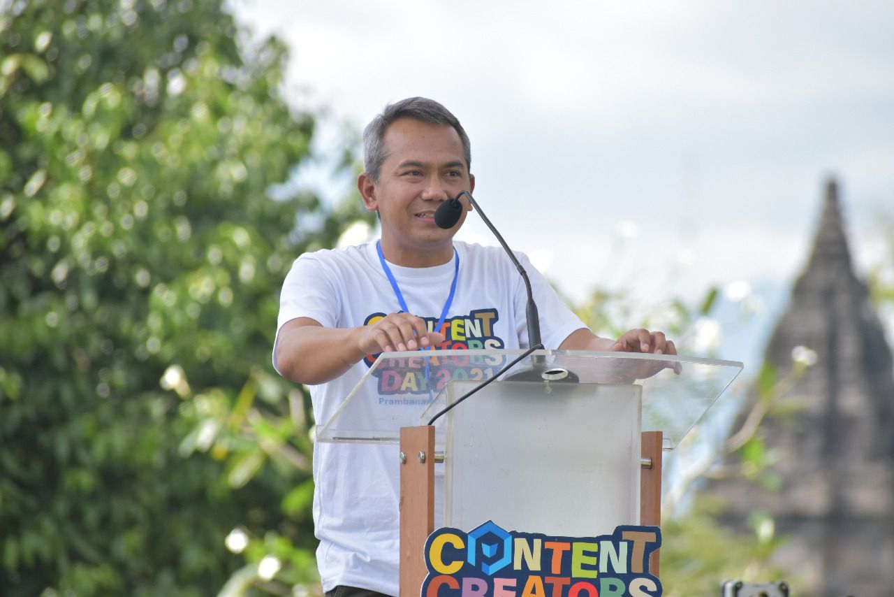 Agus Sulistriyono CEO Pikiran Rakyat Media Network (PRMN) saat membuka acara Content Creators Day di Prambanan , 2 Desember 2021