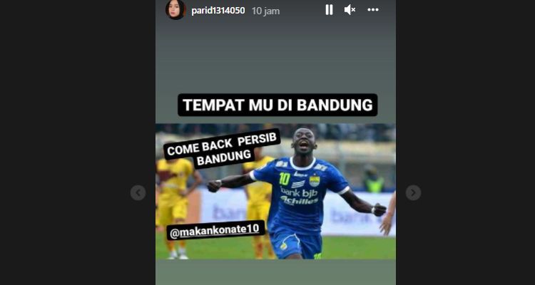 Muncul kode dari pecinta sepakbola di media sosial agar Makan Konate bergabung kembali dengan Persib Bandung