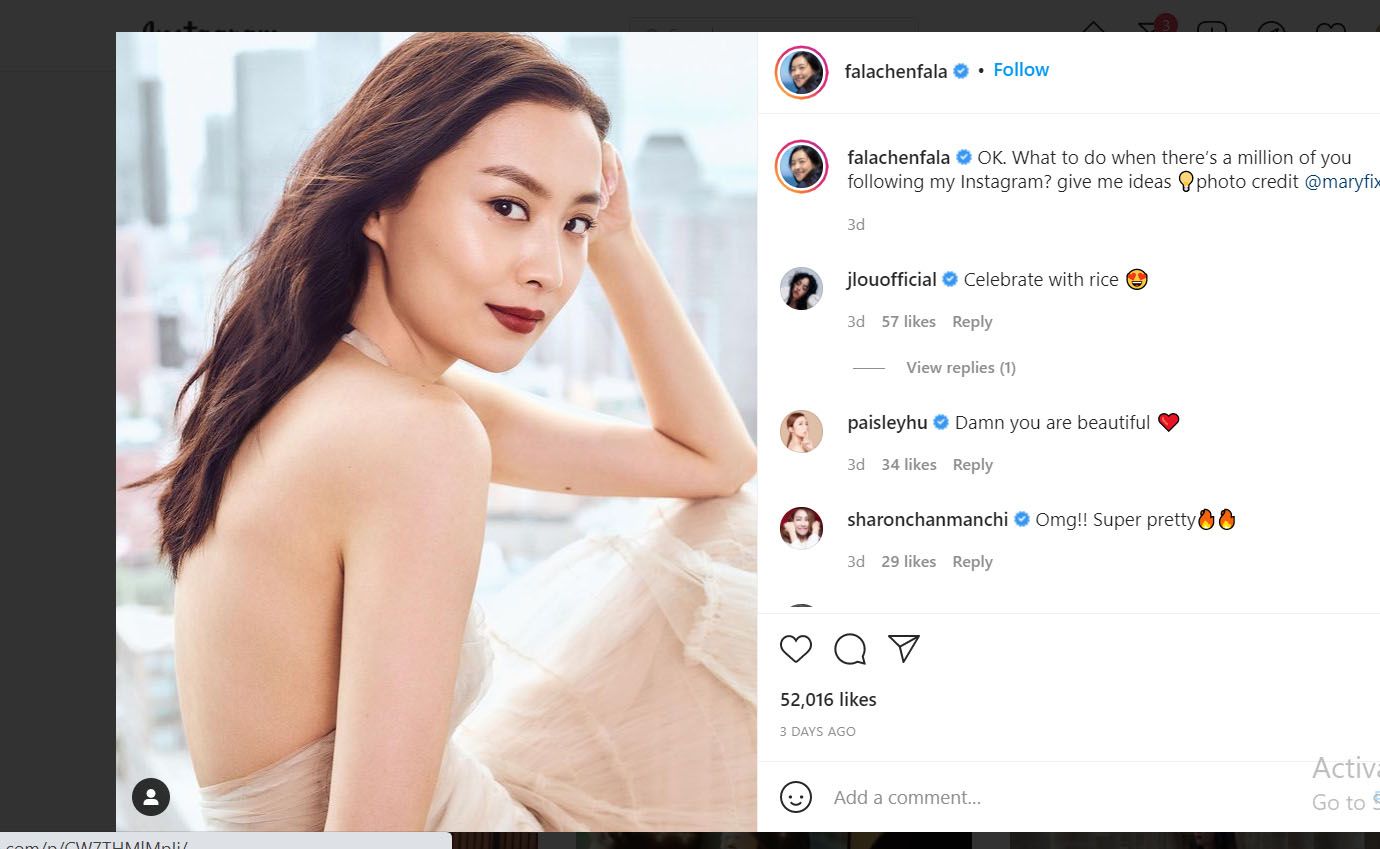 Fala Chen Unggah Foto Cantik di Instagram Pribadinya Usai Jumlah Followerny...
