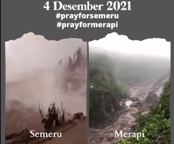 Gunung Merapi dan Semeru sama-sama erupsi dan jadi Trending Topic di Twitter