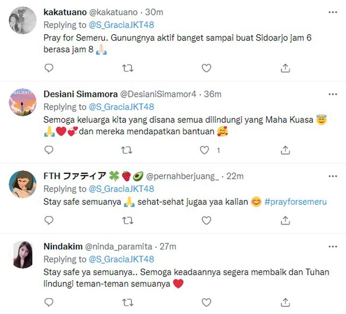 Netizen Komentari Kicauan Shania Gracia Terkait Musibah Erupsi Gunung Semeru