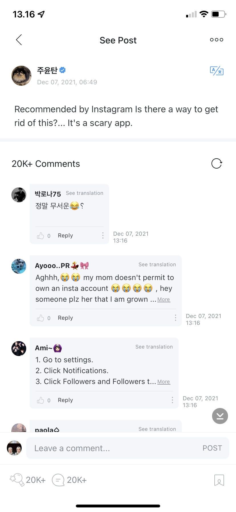 V BTS menyebut fitur rekomendasi di Instagram mengerikan usai dirinya tidak sengaja mem-follow Jennie Blackpink.*