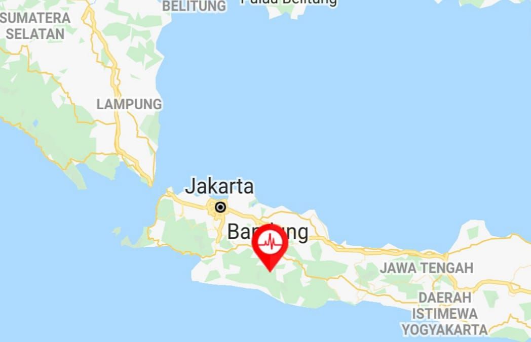 BMKG mencatat telah terjadi gempa bumi di Pangalengan Kabupaten Bandung