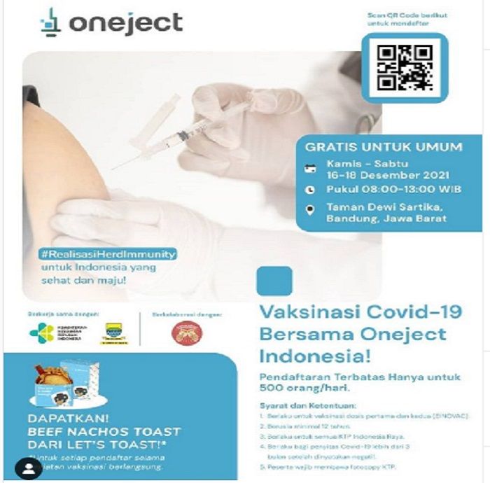 Penting! Info Jadwal Lokasi Vaksin Bandung Hari Ini 16 Desember 2021