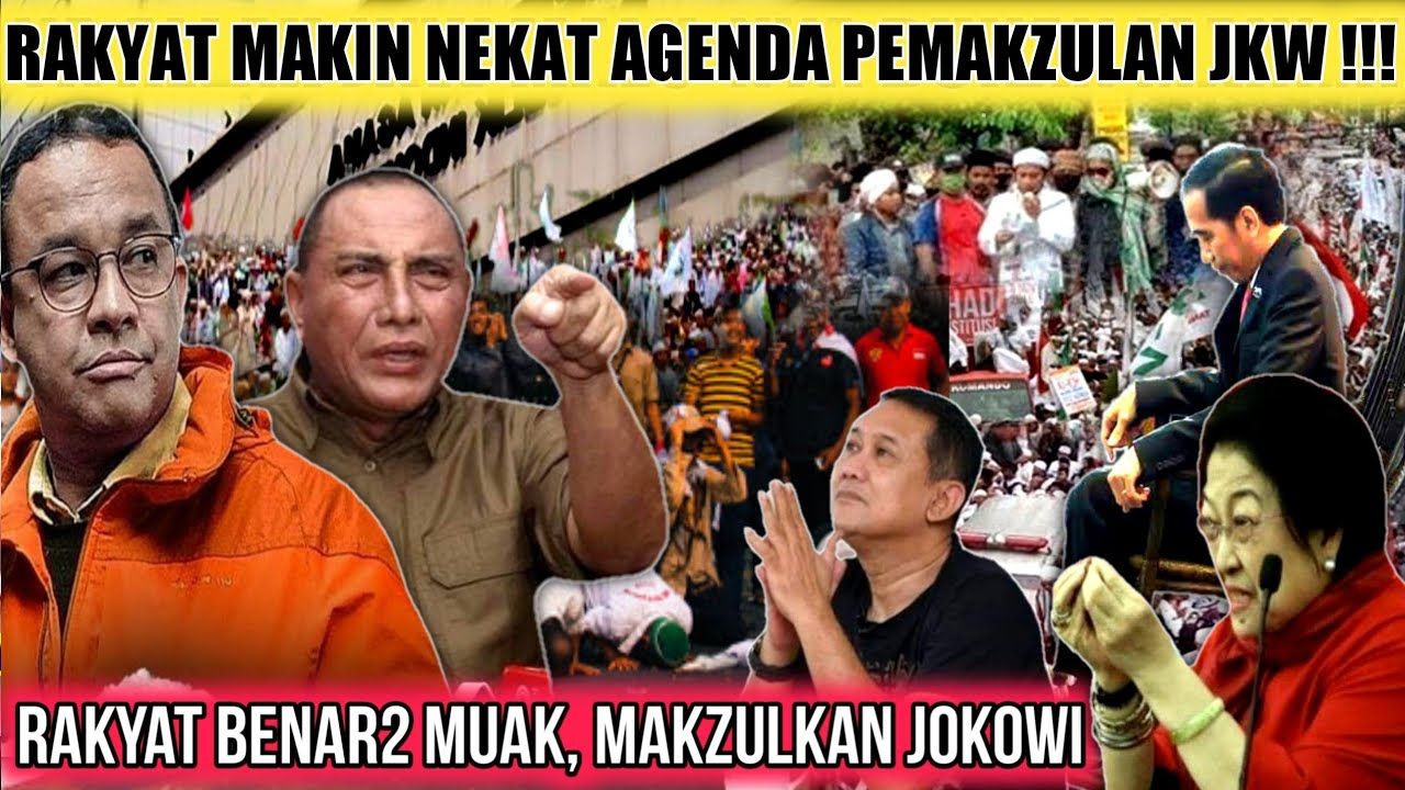 Thumbnail video yang mengisukan Presiden Jokowi segera dimakzulkan karena rakyat sudah muak.