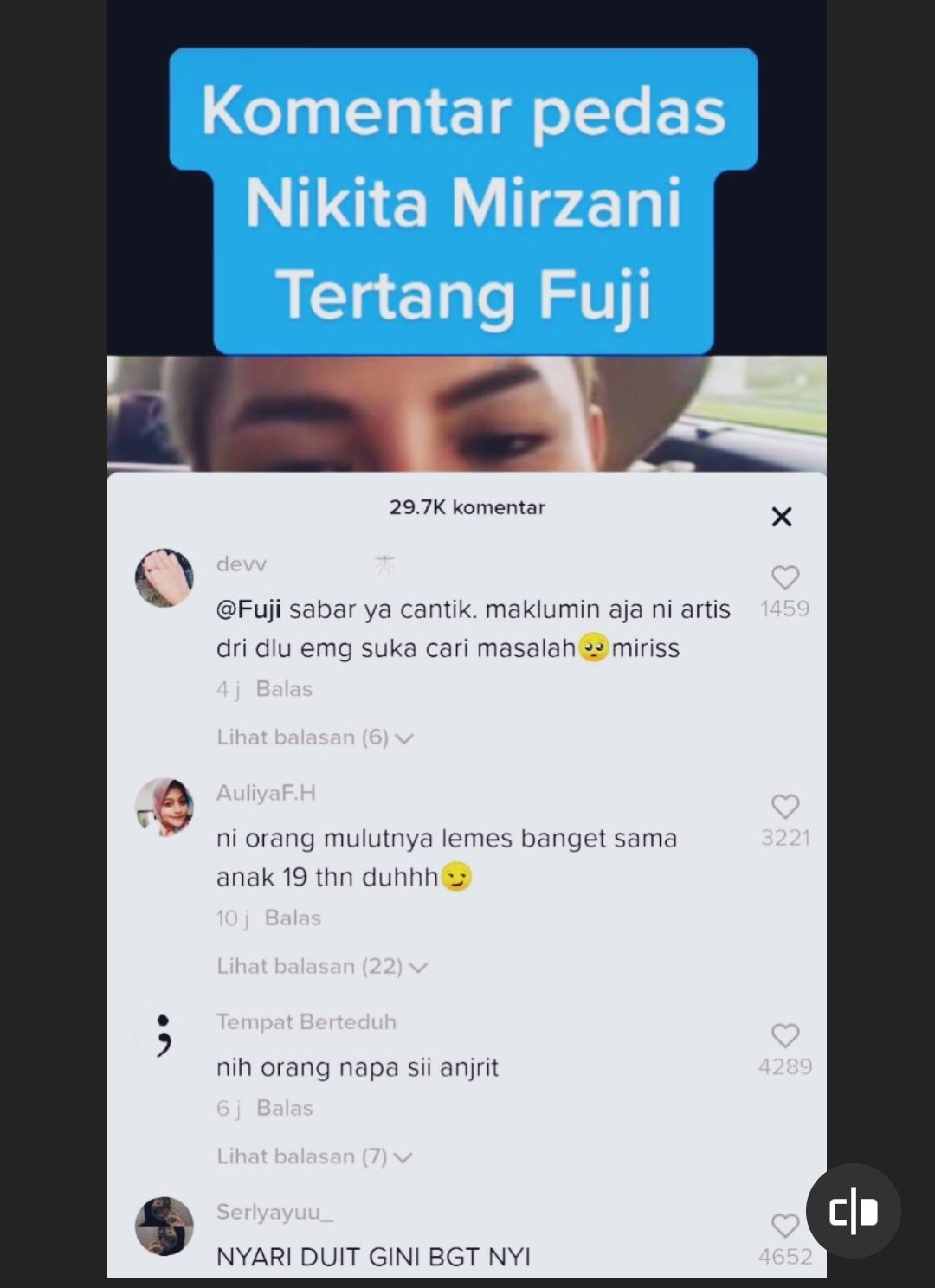 Komen Netizen tentang Fuji dan Nikita Mirzani