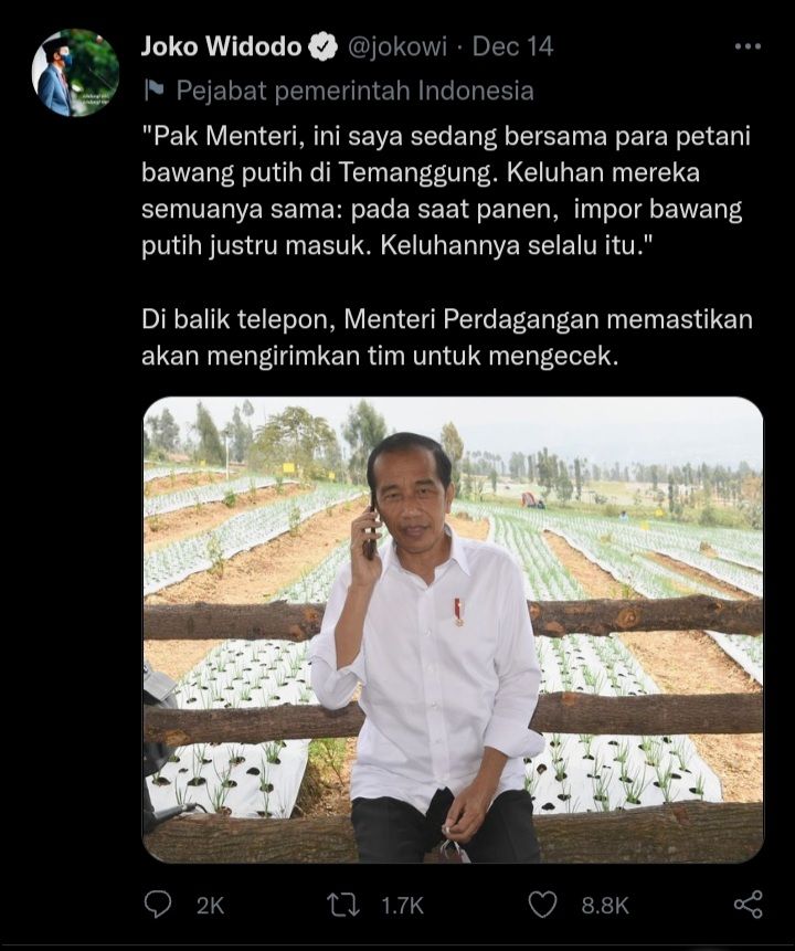 Cuitan Jokowi. 
