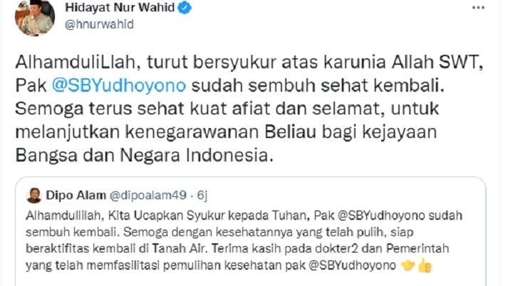 Unggahan Hidayat Nur Wahid. 
