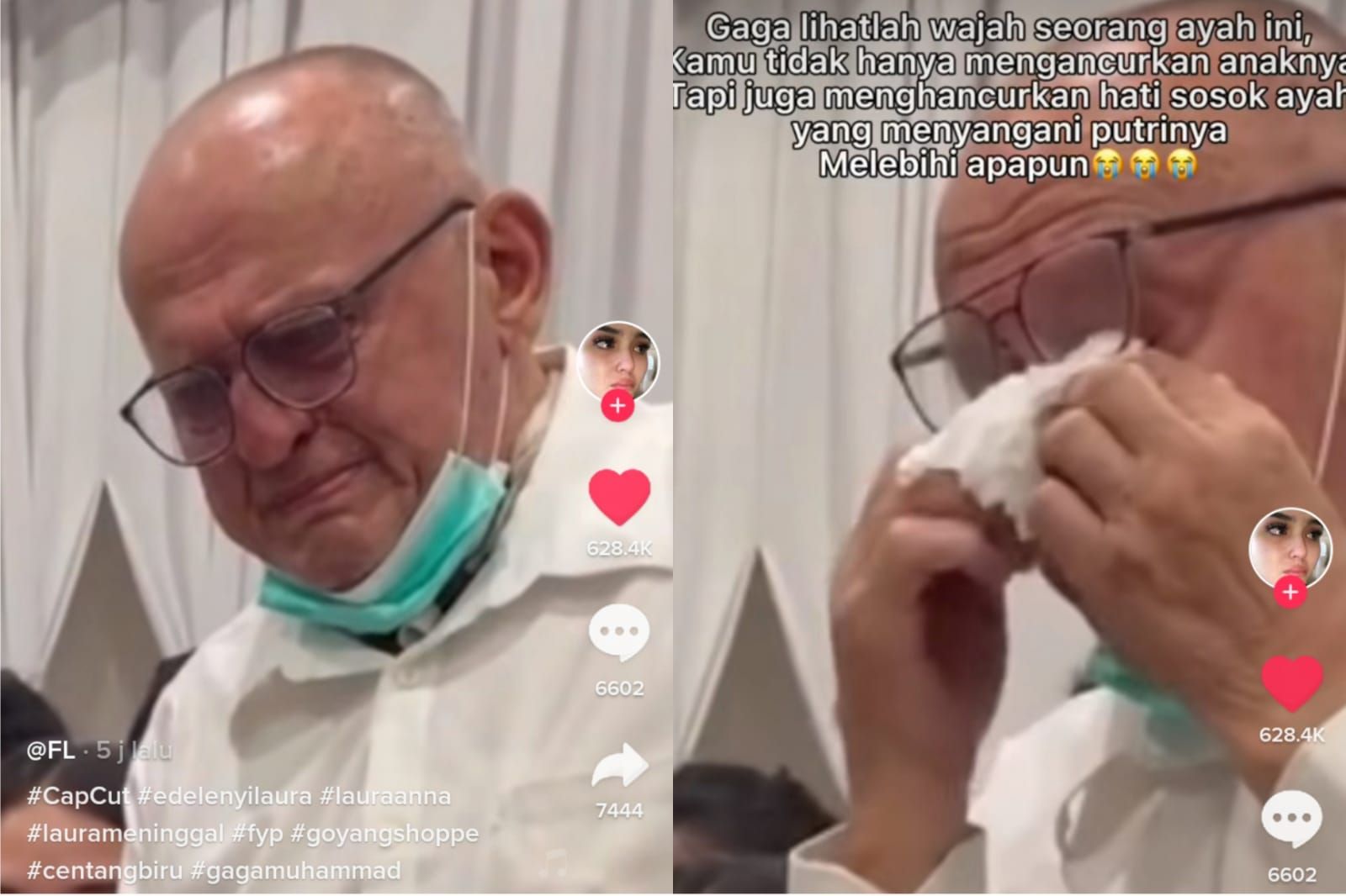 Viral, video di aplikasi TikTok memperlihatkan Gabor, ayah Laura Anaa bersedih.