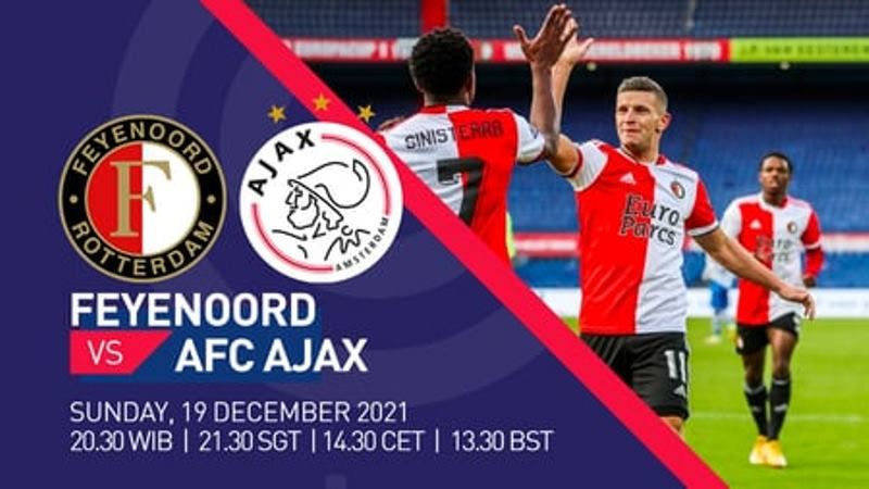 Link streaming Feyenoord vs Ajax Eredivisie Belanda 2021/2022 pekan ke-17, kick-off 20.30 WIB, Minggu 19 Desember 2021.