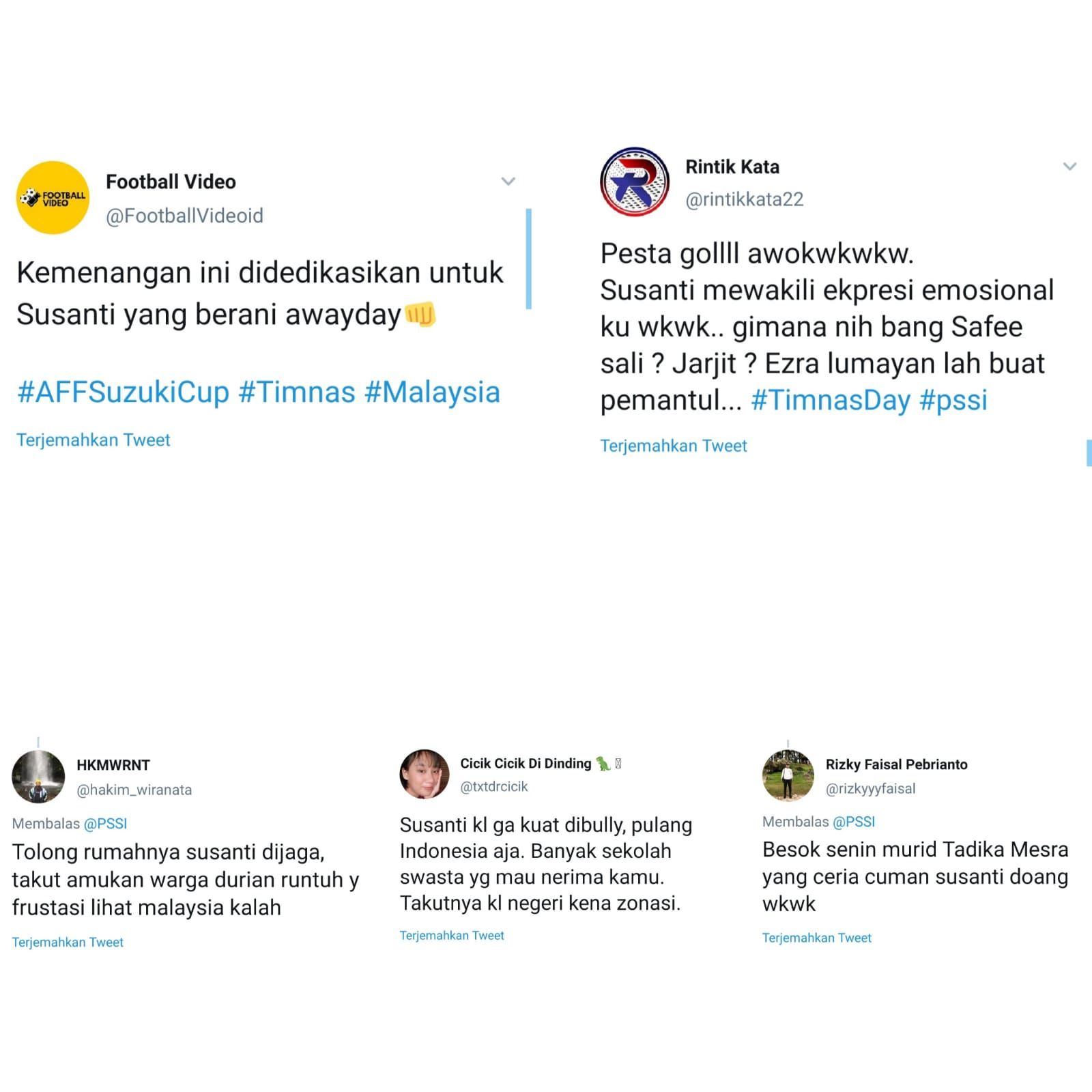 Komentar netizen atas kemenangan telak Indonesia atas Malaysia