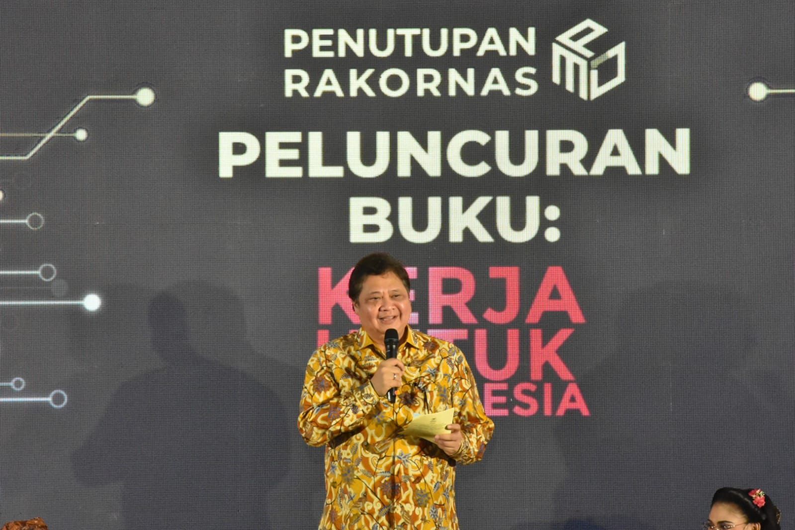 Partai Golkar meluncurkan buku Kerja Untuk Indonesia Airlangga Hartarto sekaligus menutup acara Rakornas Media dan Penggalangan Opini (MPO) Partai Golkar tahun 2021.