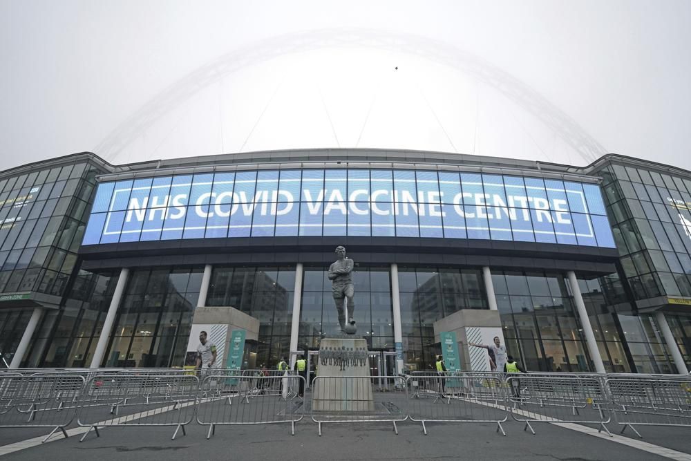 Stadion Wembley, London, Inggris menjadi pusat vaksinasi
