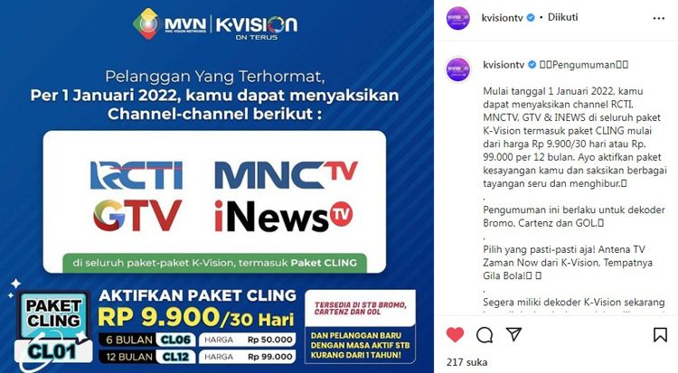 Pengumuman MNC Group Tak Lagi Gratis di Semua Pay TV, Termasuk K-Vision
