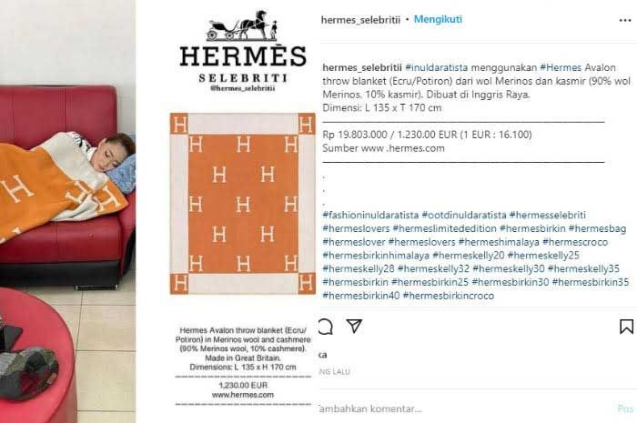 Harga selimut Hermes milik Inul Daratista.