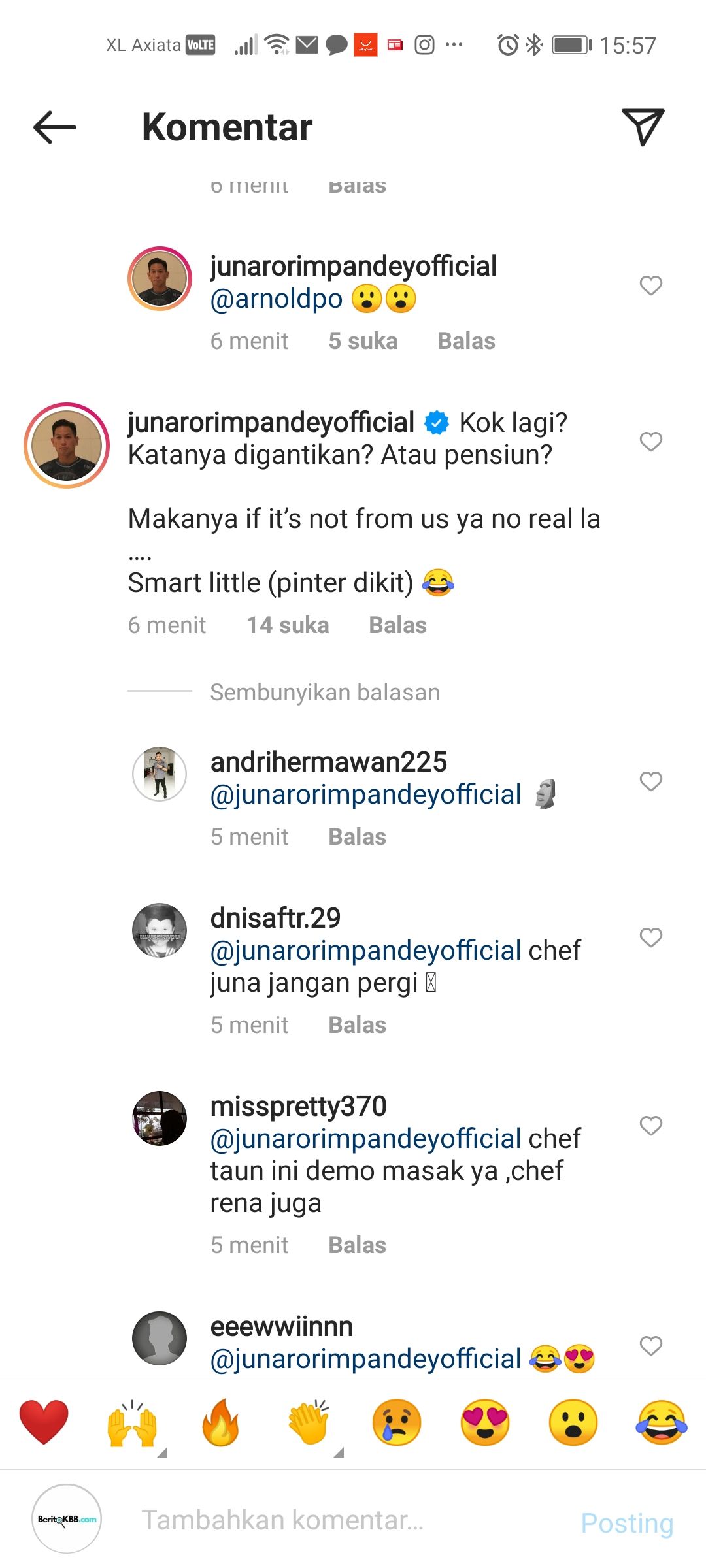 Chef Juna Lontarkan Sindiran, Ditujukan Untuk Netizen yang Anggap Dirinya Pensiun dari MasterChef Indonesia