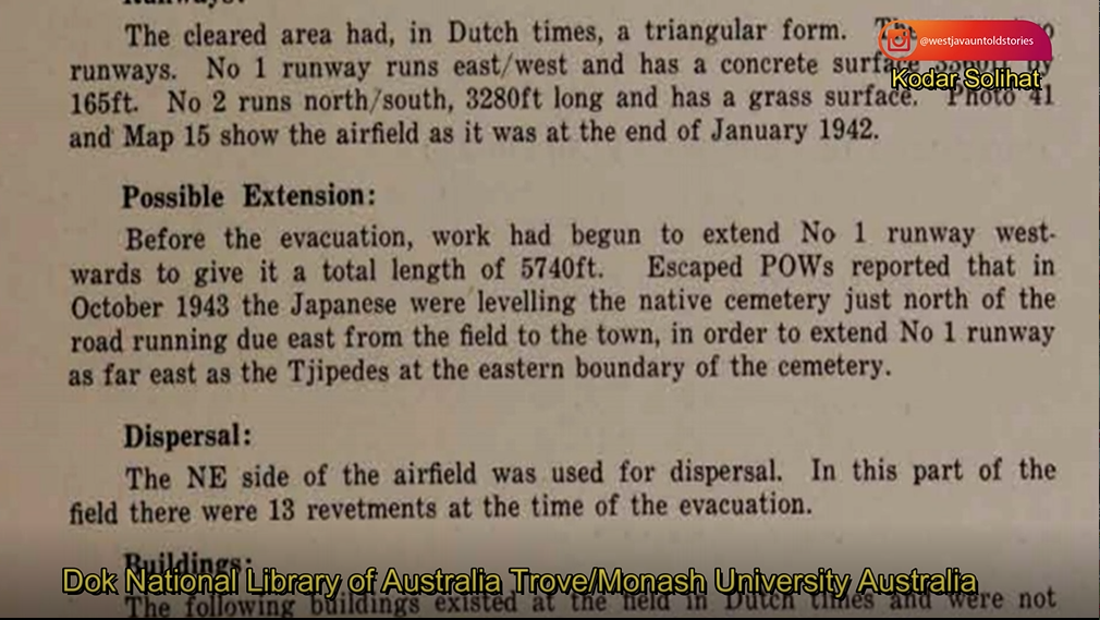 Dokumen pihak Sekutu soal perpanjangan runway lapangan terbang Andir dengan meratakan banyak kuburan.
