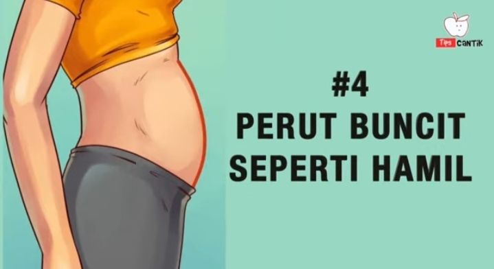 Ilustrasi Perut Buncit Seperti Hamil