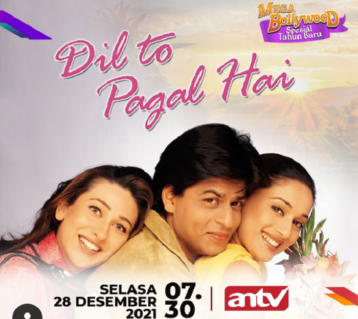 Jadwal acara ANTV hari ini ada Mega Bollywood Spesial Tahun Baru: Dil To Pagal Hai.