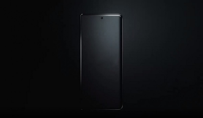 Penampakan layar sekunder smartphone lipat Honor Magic V dalam keadaan terlipat, akan memiliki lengkungan di bagian kanan dan punch hole yang menampung kamera depan.