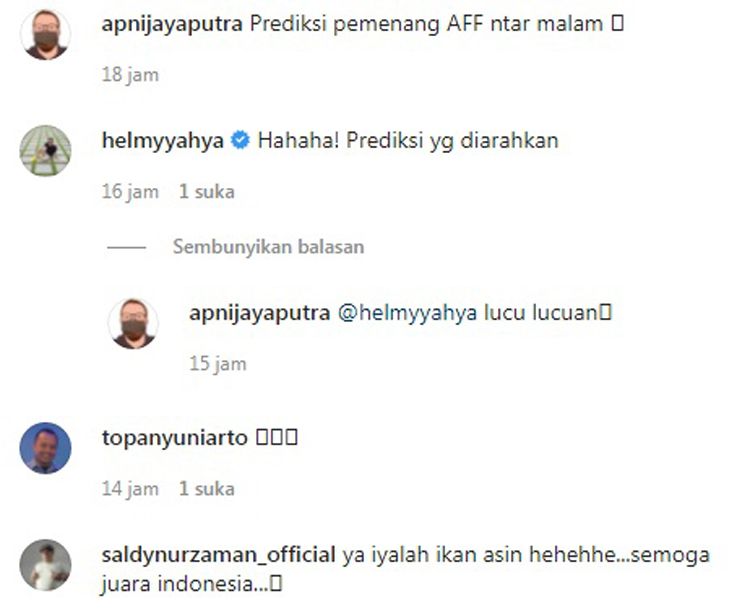 Helmy Yahya dan Saldy Nurzaman Berikan Reaksi Video Kucing yang Ramal Indonesia Juara AFF Suzuki Cup 2020