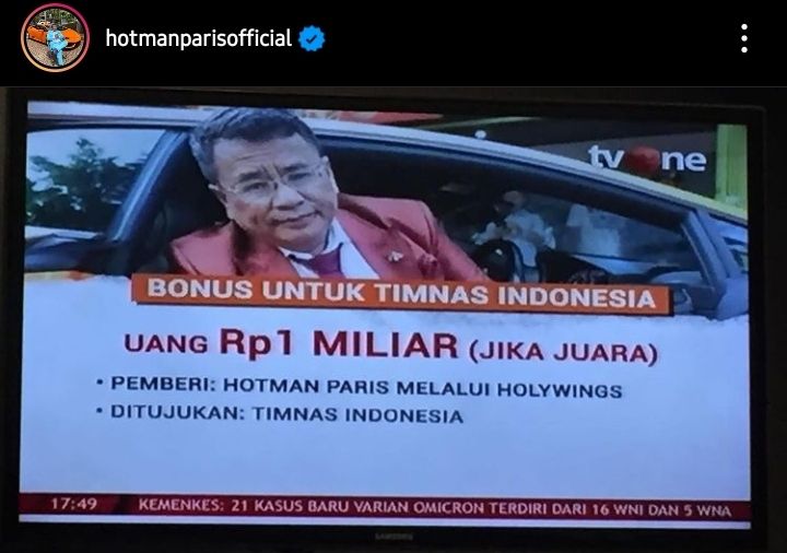 Nikita Mirzani dan Hotman Paris Sebut HolyWings Bakal Berikan Rp1 Miliar untuk Timnas Indonesia Jika Menang 