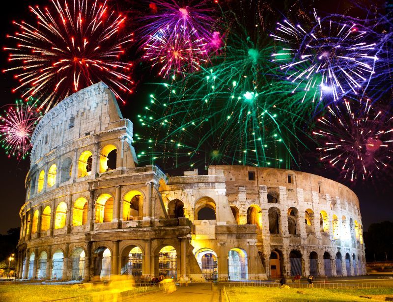 Kemeriahan Perayaan Tahun Baru di Kota Roma Italia