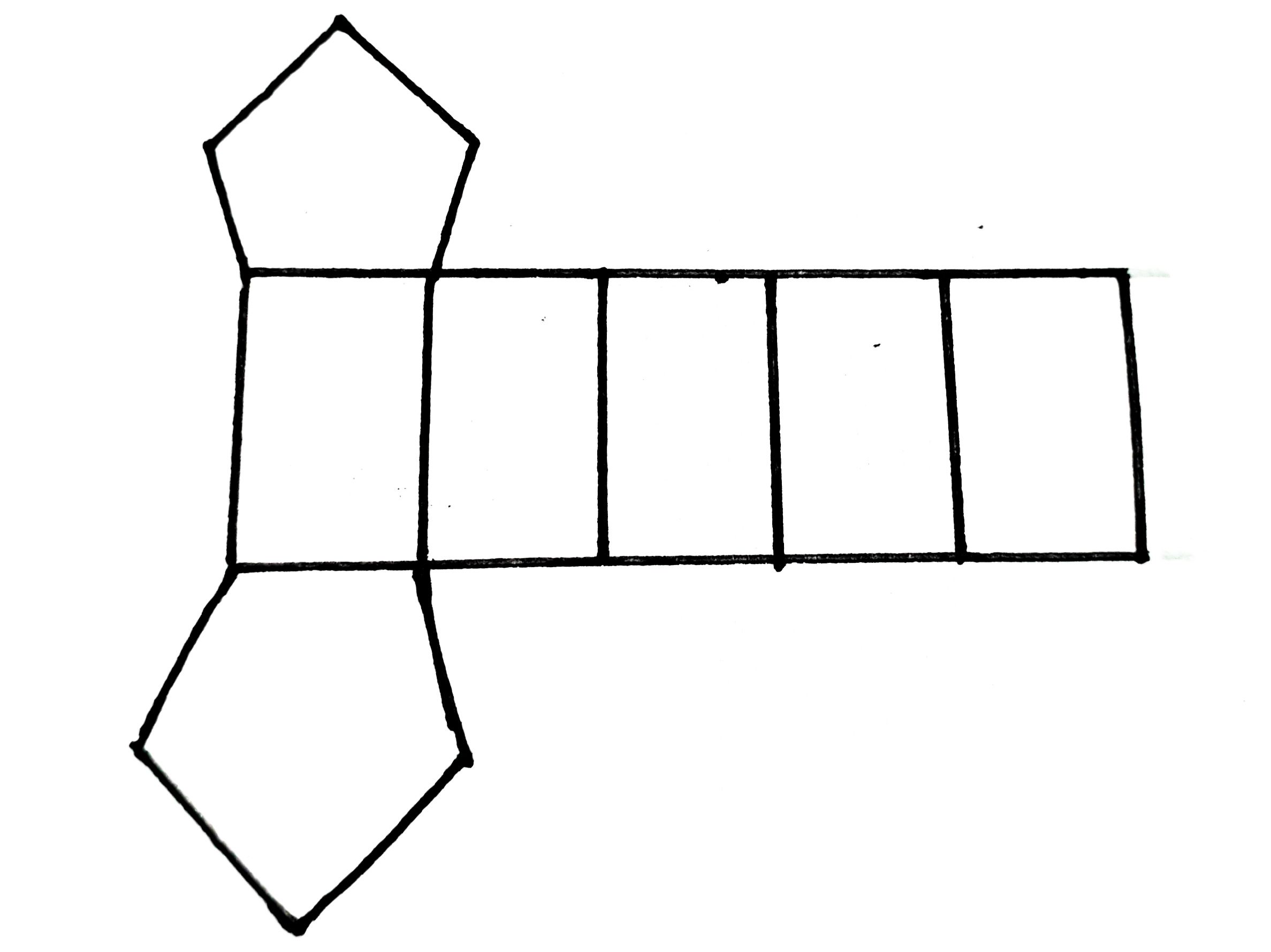 ilustrasi jaring-jaring prisma segilima