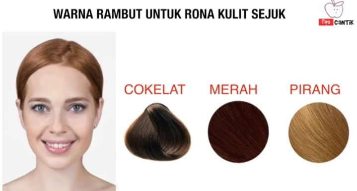 Ilustrasi Warna Rambut untuk Kulit Rona Sejuk