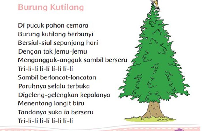 Puisi Burung Kutilang, Kunci Jawaban Tema 5 Subtema 1 Kelas 2 SD MI Halaman  43, 44, 45 - Ringtimes Bali