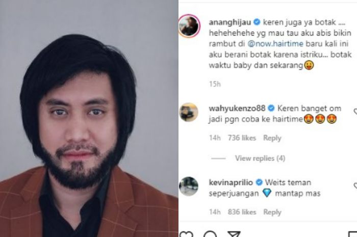 Komentar Kevin Aprilio di unggahan Anang Hermansyah.