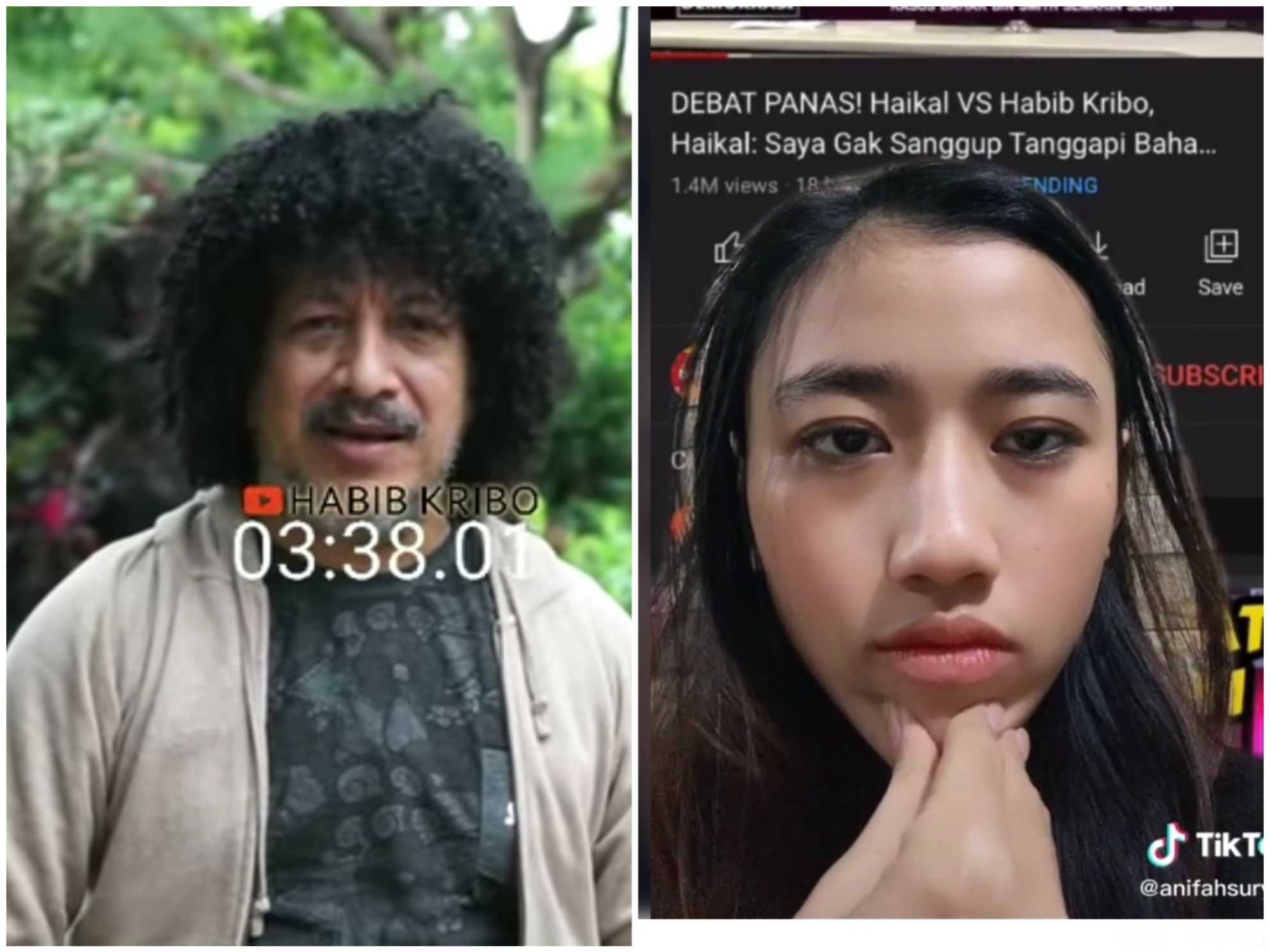 Kolase foto Habib Kribo dan Anifah Suryani
