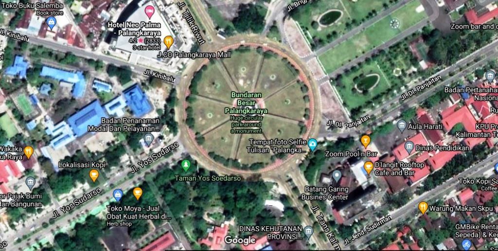 Tangkapan layar google maps, Landmark Iconik Kota Palangkaraya