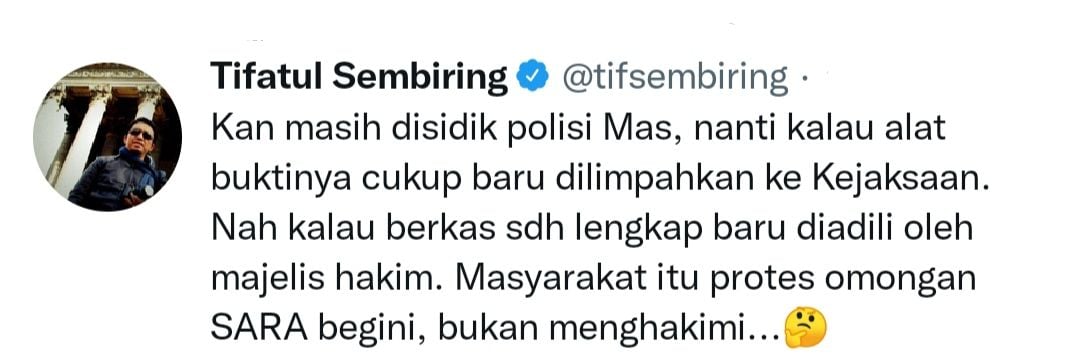Cuitan Tifatul Sembiring. 