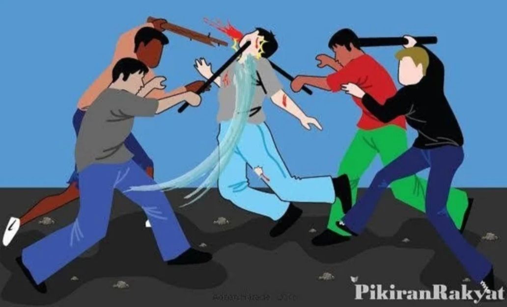 Ilustrasi tawuran di Bekasi.