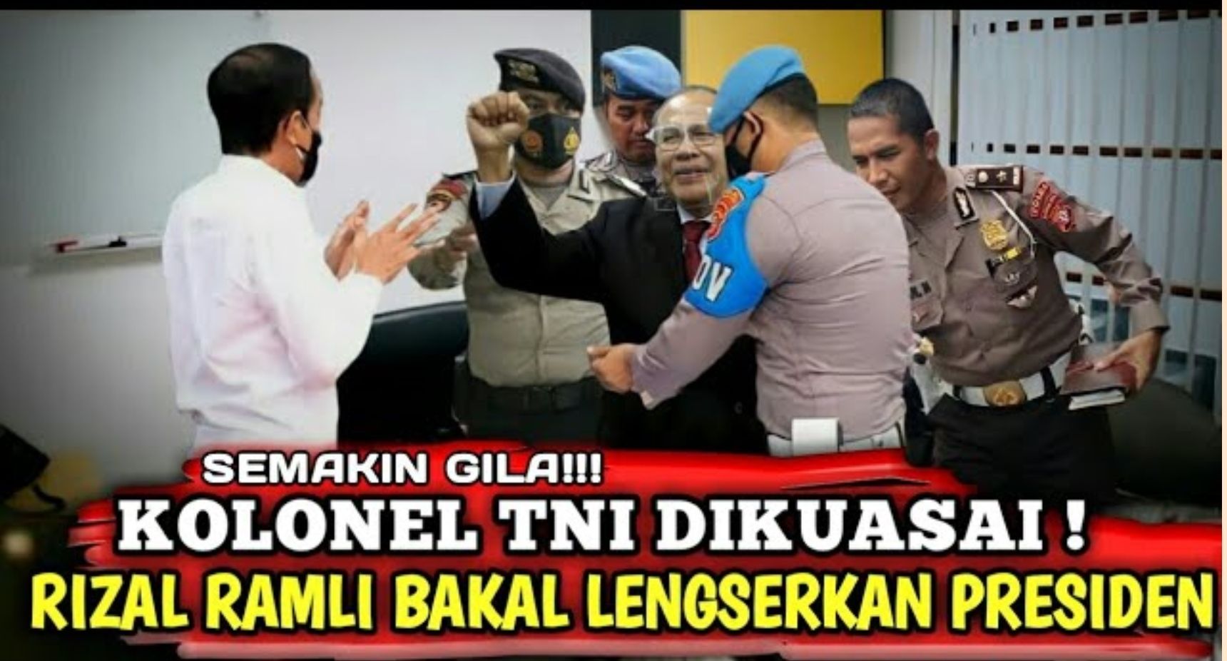 Thumbnail video yang mengisukan Rizal Ramli menguasai ratusan ribu TNI dan siap melengserkan Presiden Jokowi./Tangkapan layar YouTube PAKDE TV/