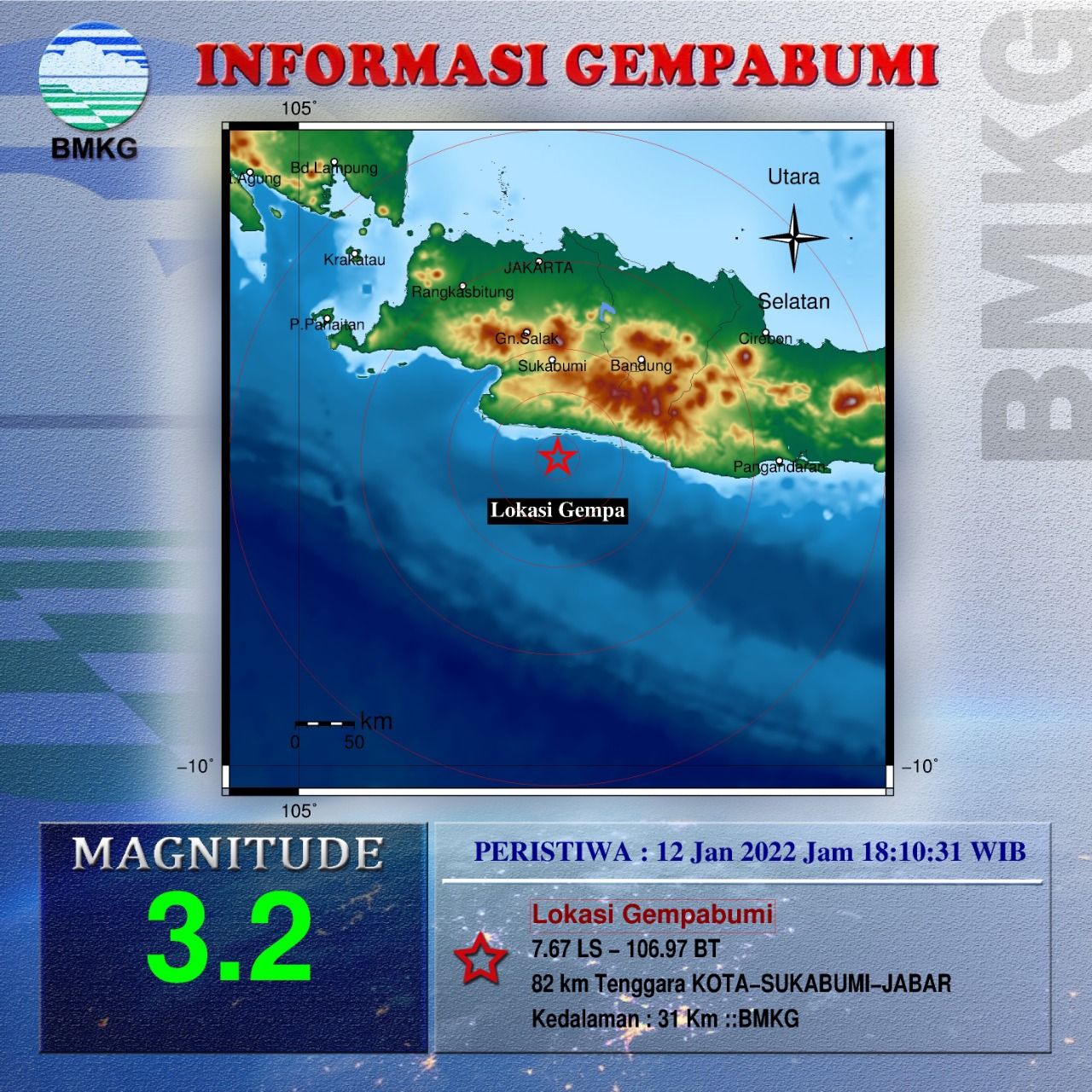 INFO GEMPA HARI INI: Baru Saja Terjadi Gempa Bumi di Sukabumi Jawa