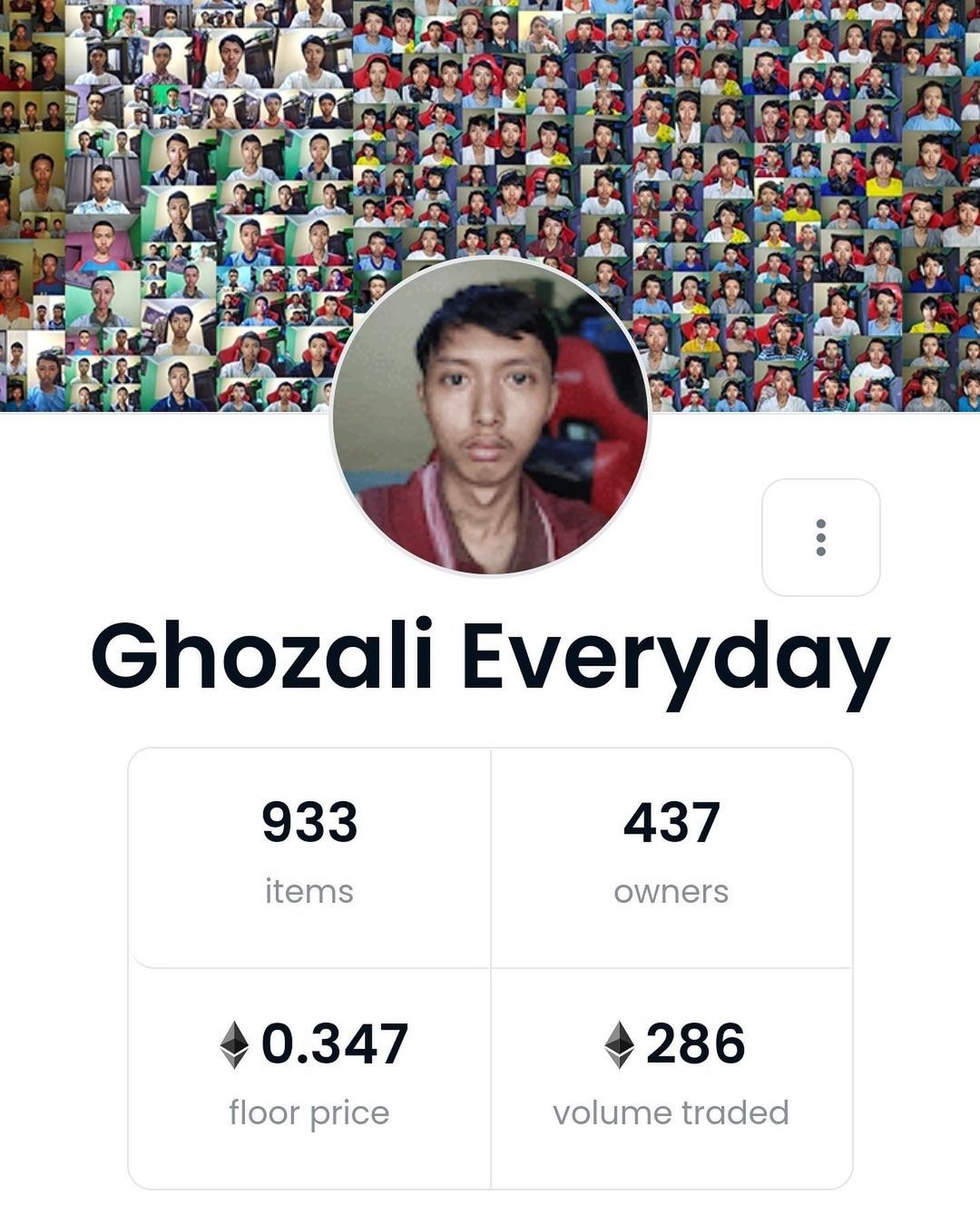 Ghozali Everyday, penjual selfie di marketplace NFT. (OpenSea.io)