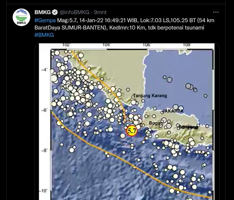 Gempa Susulan M 5,7 Guncangan Masih Gede Tidak Berpotensi Tsunami
