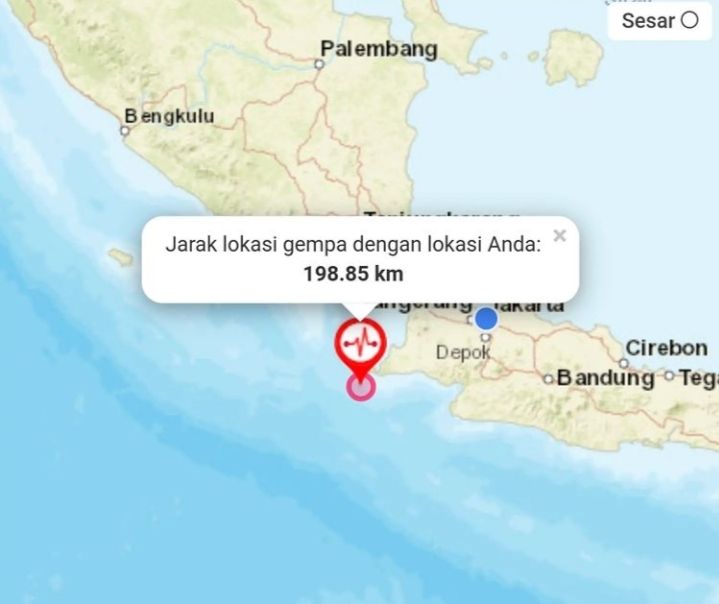 Gempa bumi berkekuatan 6, 7 Skala Richter guncang wilayah Sumur, Banten, Jumat 14 Januari 2022