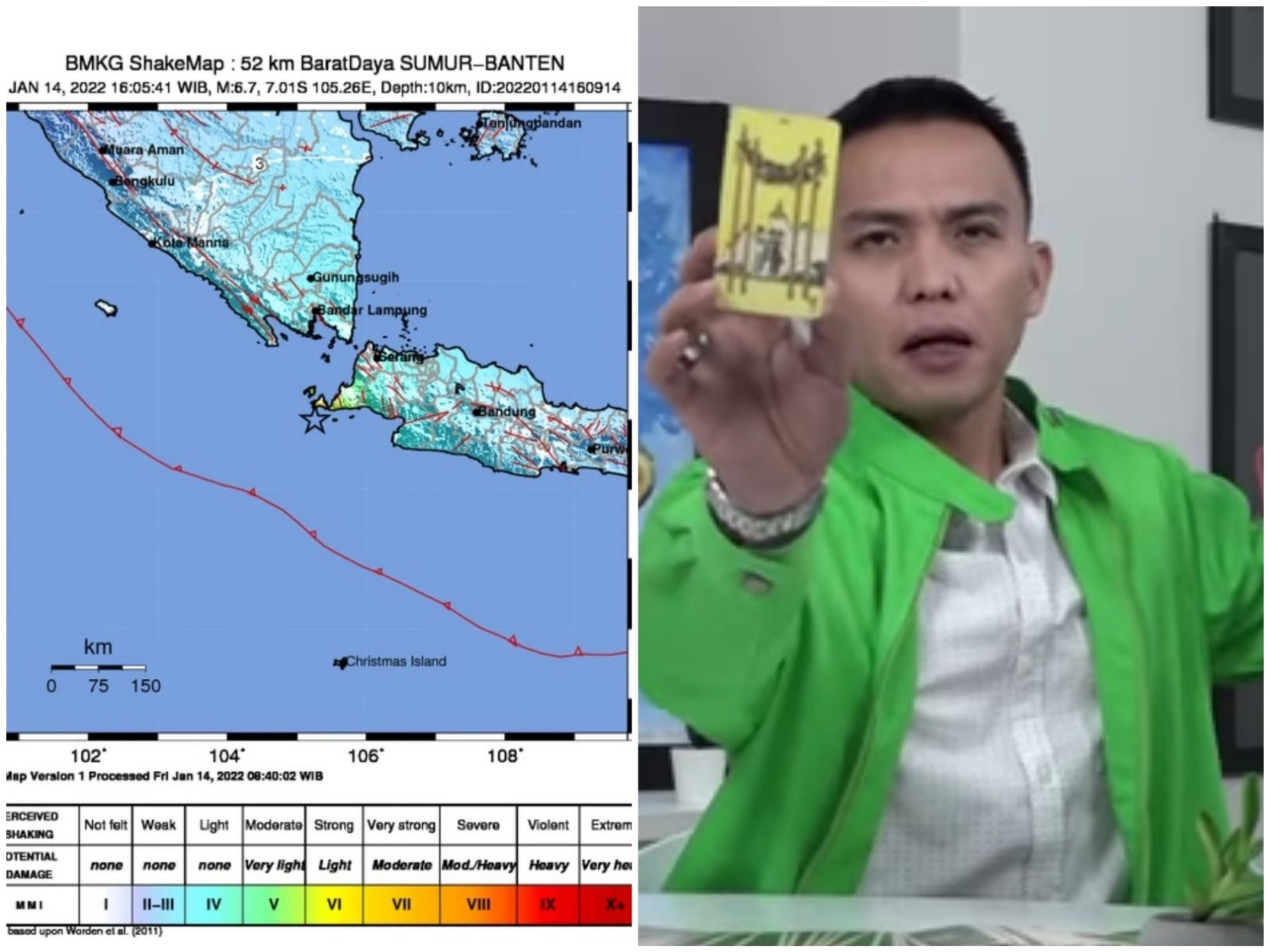 Gempa bumi berkekuatan 6,7 SR guncang Banten sore ini, Jumat, 14 Januari 2022.